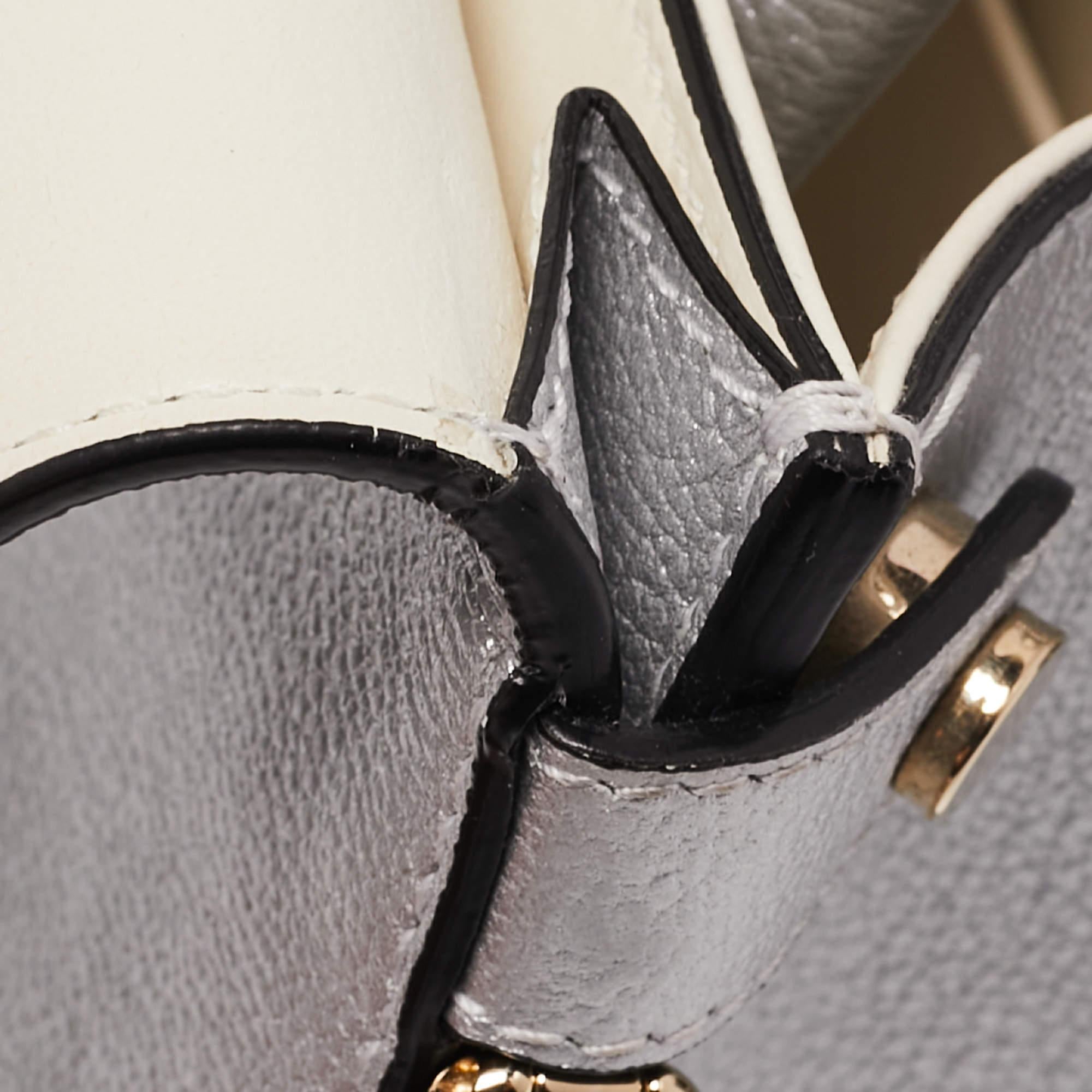 Dior Matte Silver Leather Mini Diorever Top Handle Bag 14