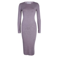 Dior Mauve Knit Bodycon Long Sleeve Maxi Dress S