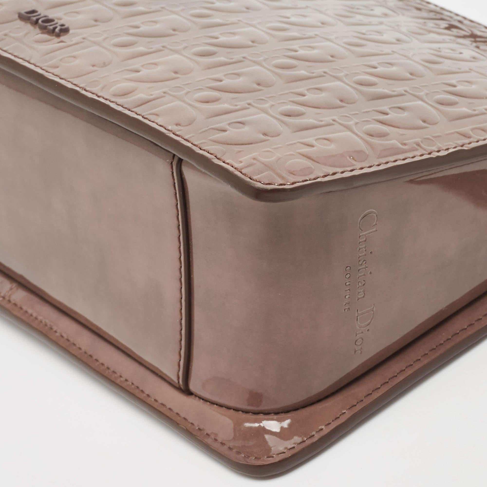 Women's Dior Mauve Oblique Gravity Patent Leather Boxy Bag