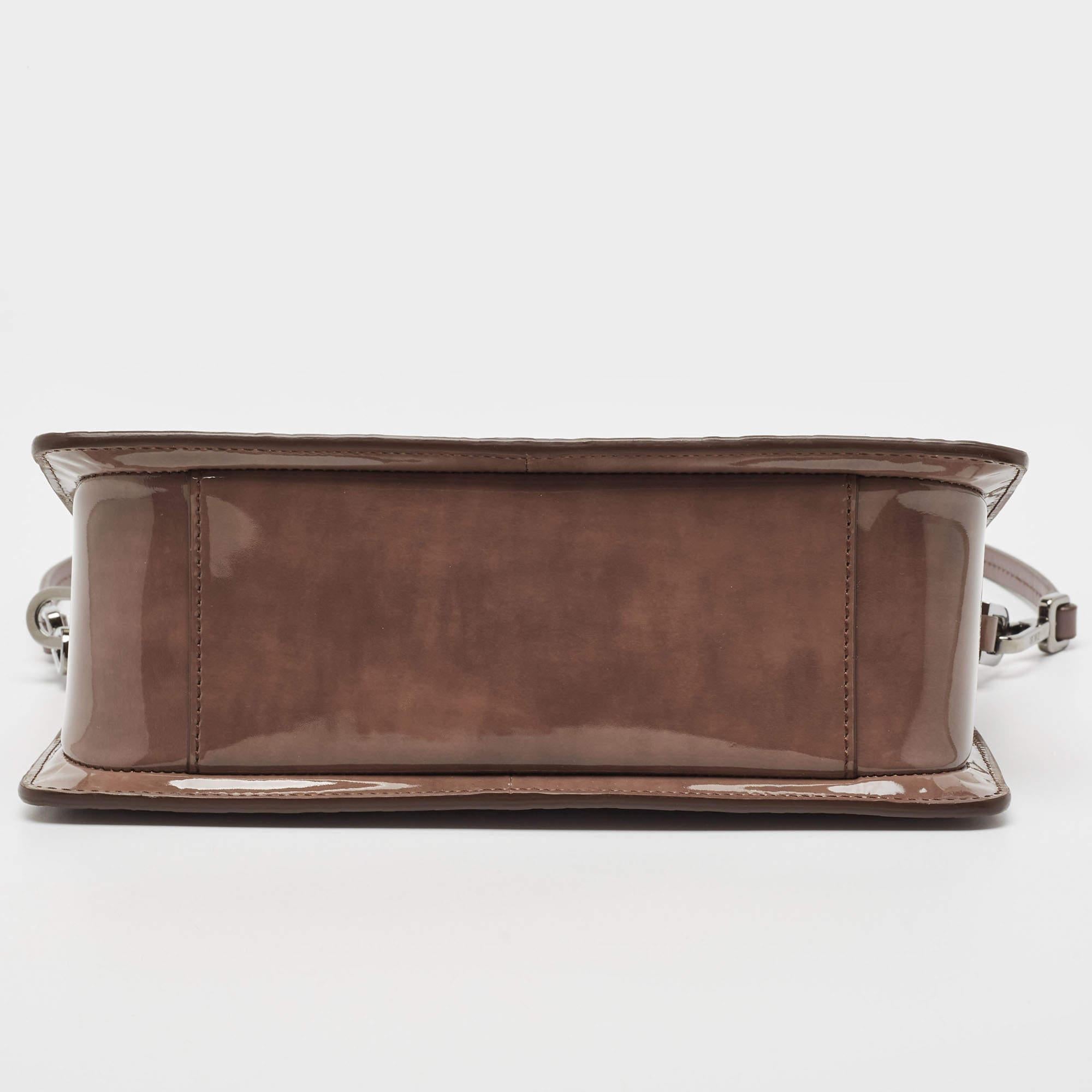 Dior Mauve Oblique Gravity Patent Leather Boxy Bag 1