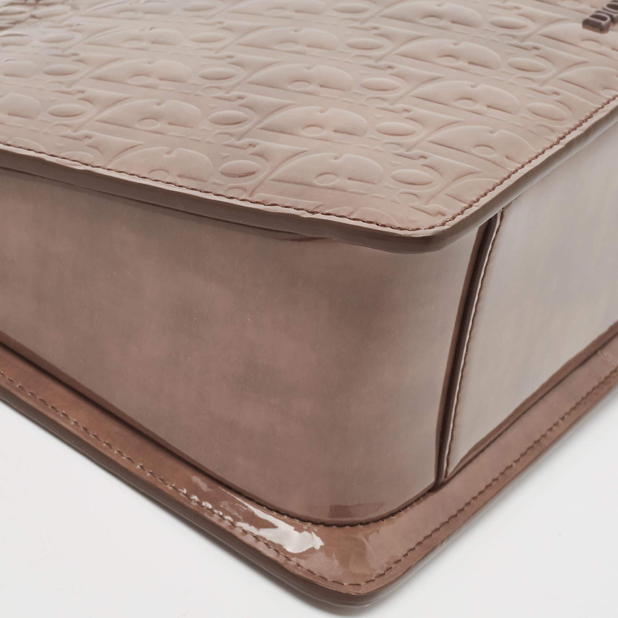 Dior Mauve Oblique Gravity Patent Leather Boxy Bag 2