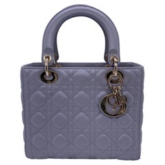 DIOR Medium Lady Dior Bag Grey Cannage Lambskin Gold Hardware
