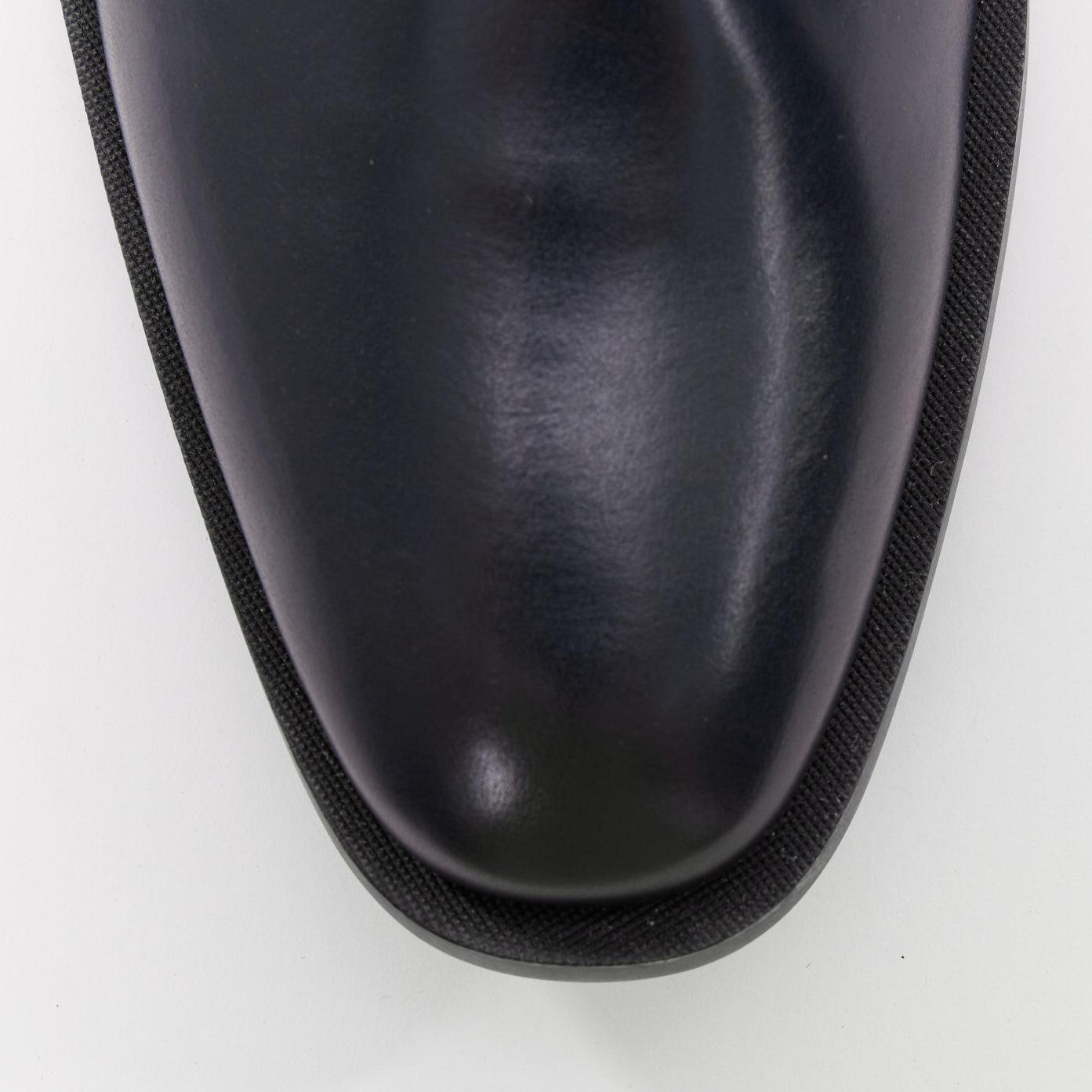 DIOR MEN bottines minimales en cuir de veau bleu nuit à fermeture éclair argentée EU43 en vente 1