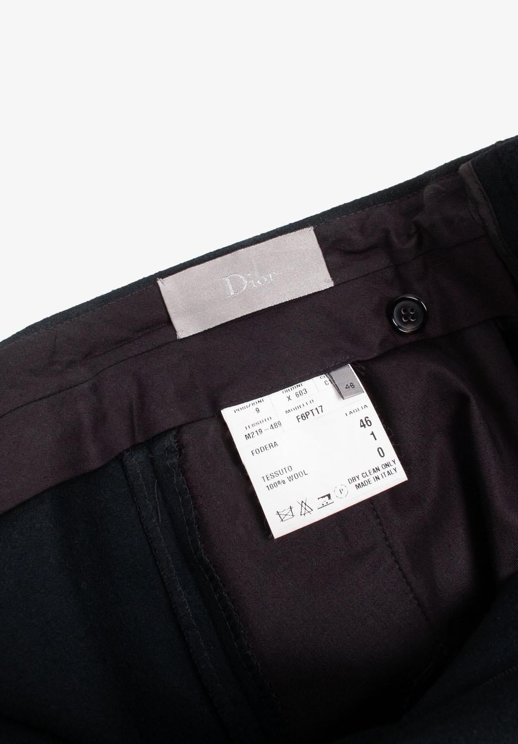 Dior Uomo Pantaloni Flanella di Lana Spessa AW03 Hedi Slimane Uomo Pantaloni Taglia ITA46/S-M 1