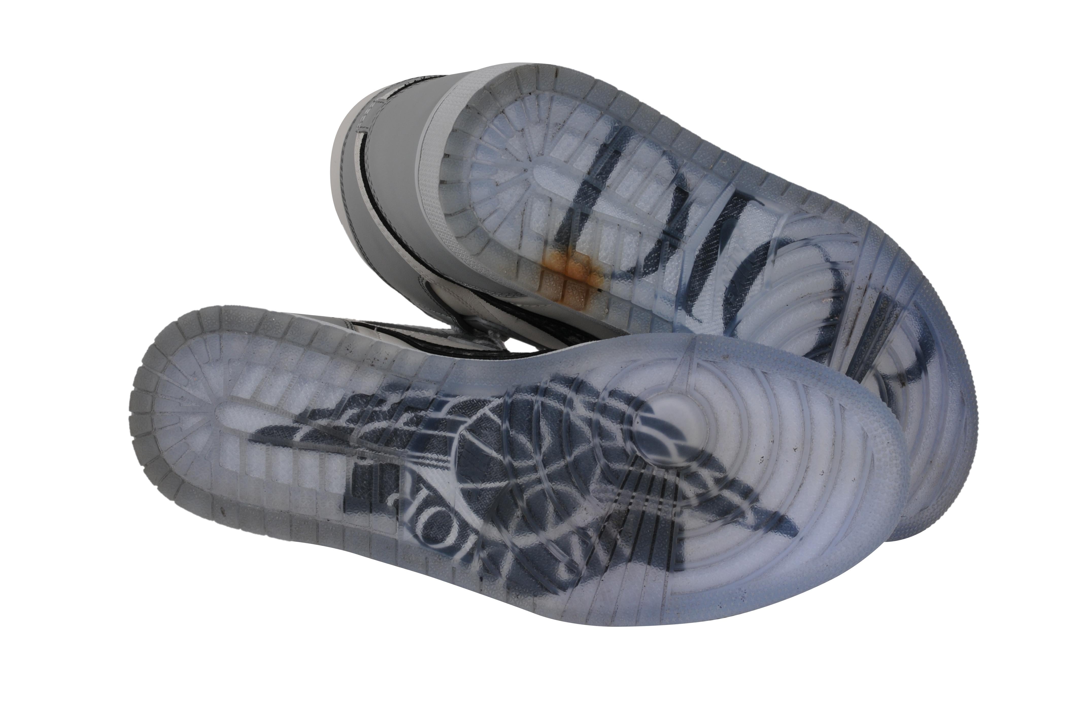 Dior Mens Air Jordan 1 Sneakers Oblique Logo US 10 EU 43 Gray Leather High Top en venta 5