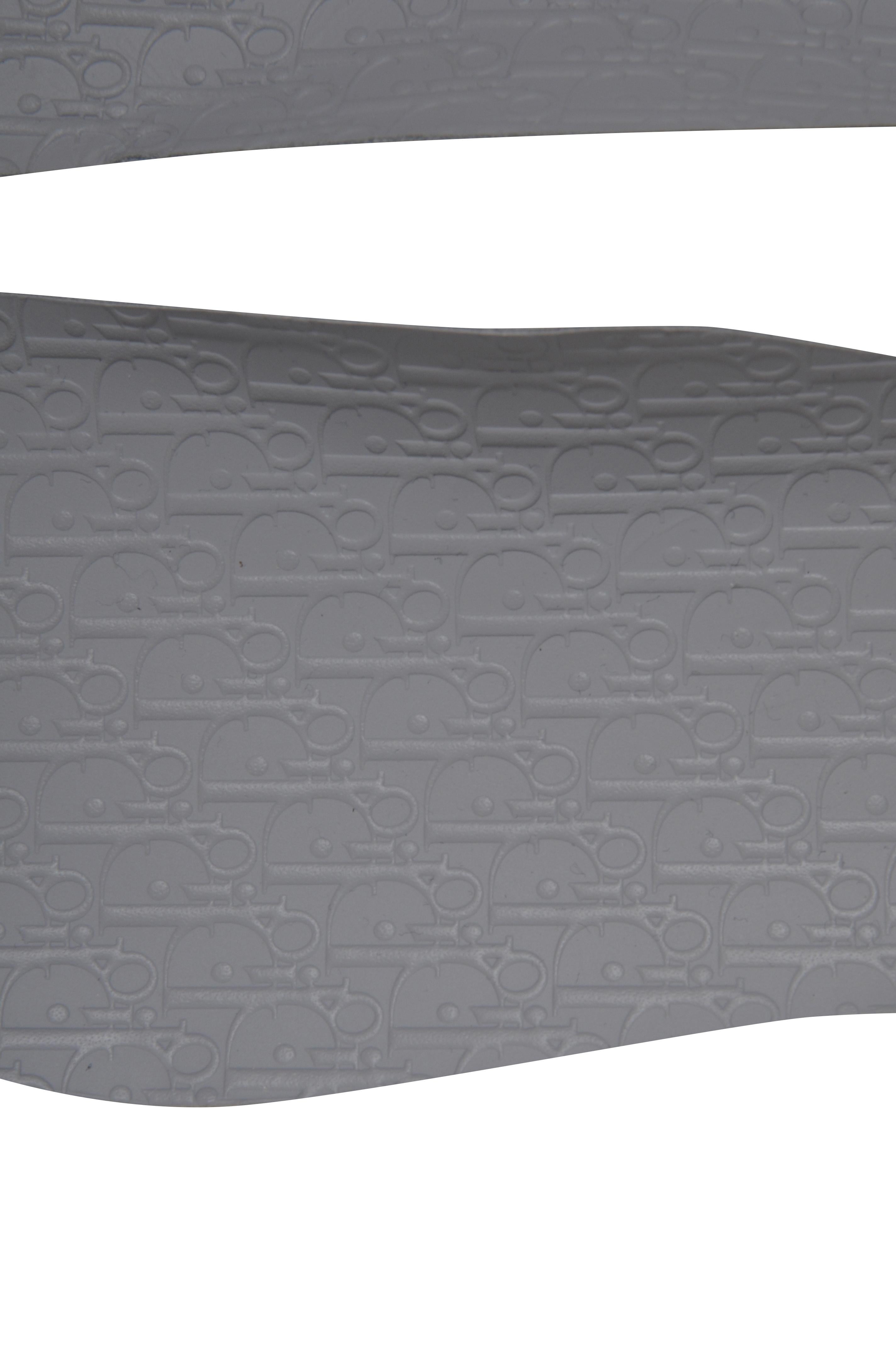 Dior Mens Air Jordan 1 Sneakers Oblique Logo US 10 EU 43 Gray Leather High Top en venta 12