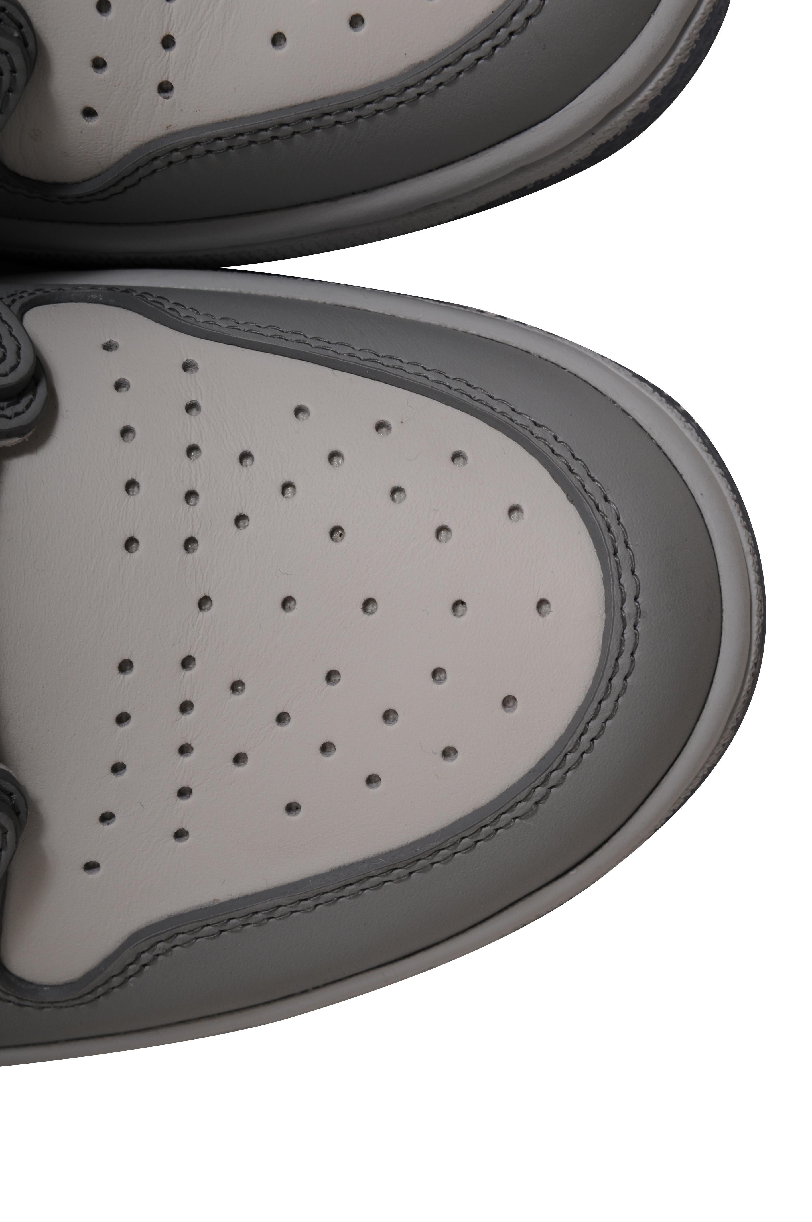 Dior Mens Air Jordan 1 Sneakers Oblique Logo US 10 EU 43 Gray Leather High Top en venta 15