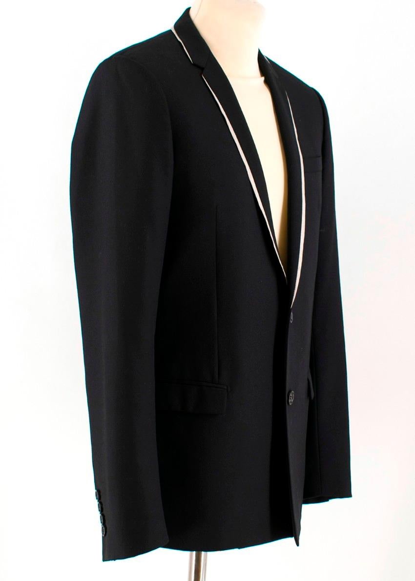 Dior Men's Black Single-breasted Blazer W/ White Trim estimated size M 4