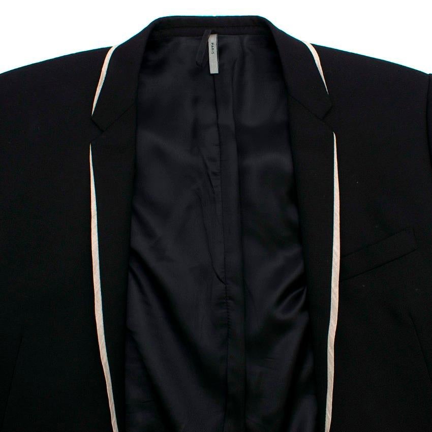 mens black blazer with white trim