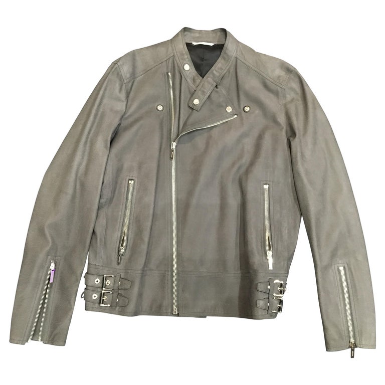 Dior Men's Grey Leather Jacket For Sale at 1stDibs dior jacket mens