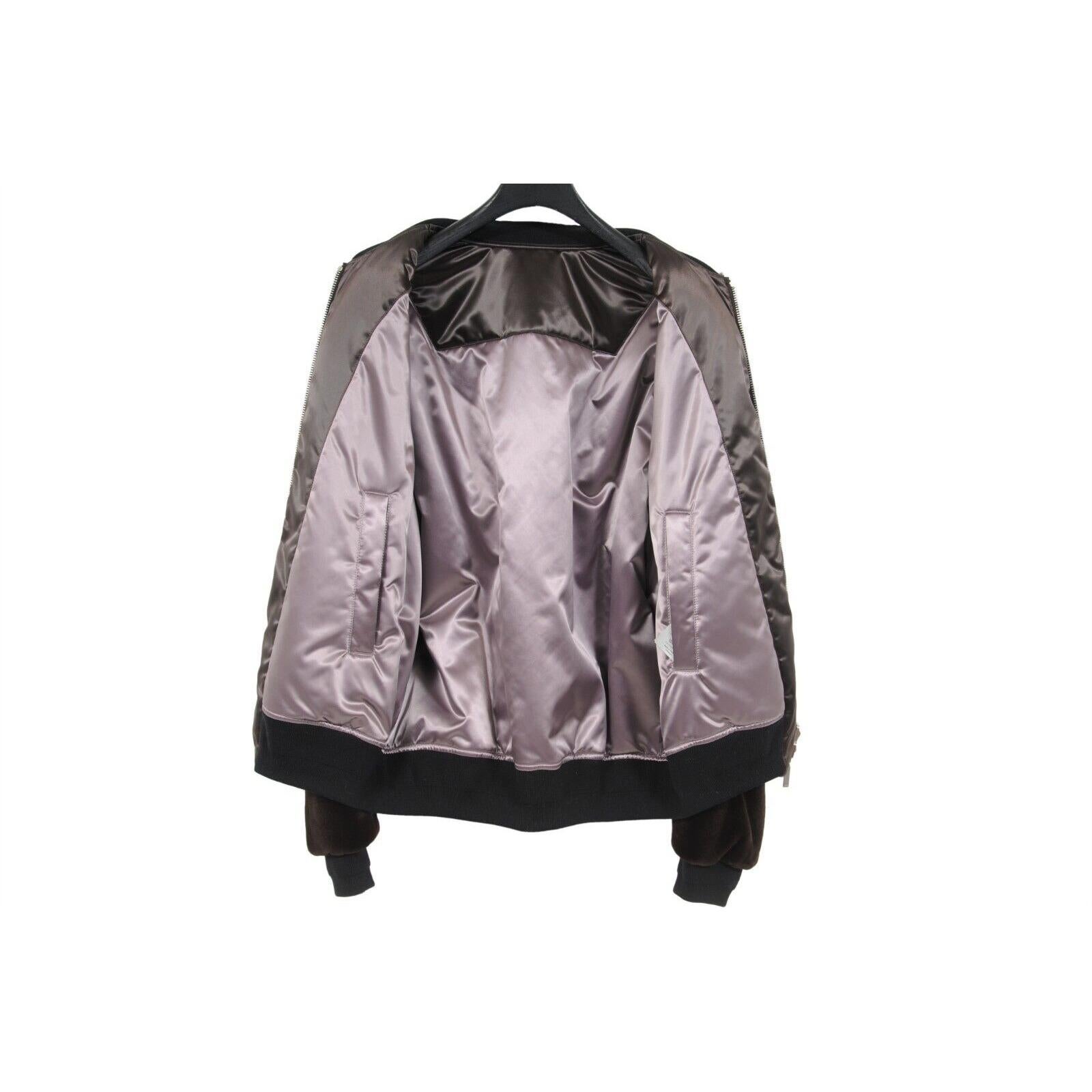 Dior Chaqueta Bomber Reversible de Visón para Hombre IT 50 Grande Mediana Negro Marrón Peluche de Piel en venta 9