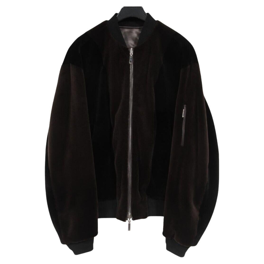 Dior Chaqueta Bomber Reversible de Visón para Hombre IT 50 Grande Mediana Negro Marrón Peluche de Piel en venta