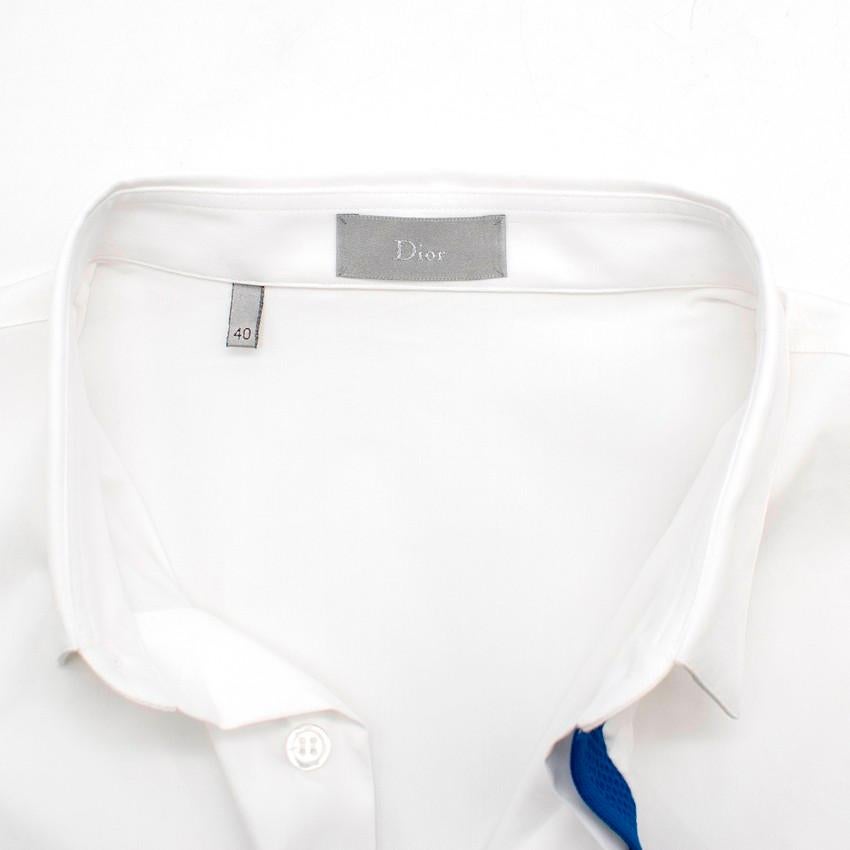 Dior Men's White Cotton-blend Shirt L In Excellent Condition In London, GB