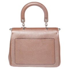 Dior Metallic Beige Leather Small Be Dior Flap Top Handle Bag