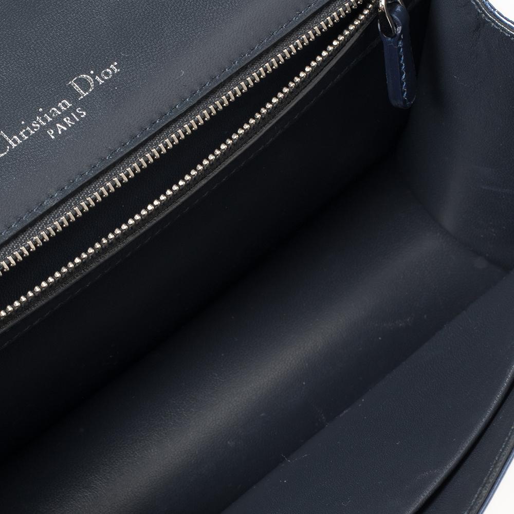 Dior Metallic Blue Micro Cannage Leather Medium Diorama Shoulder Bag 3