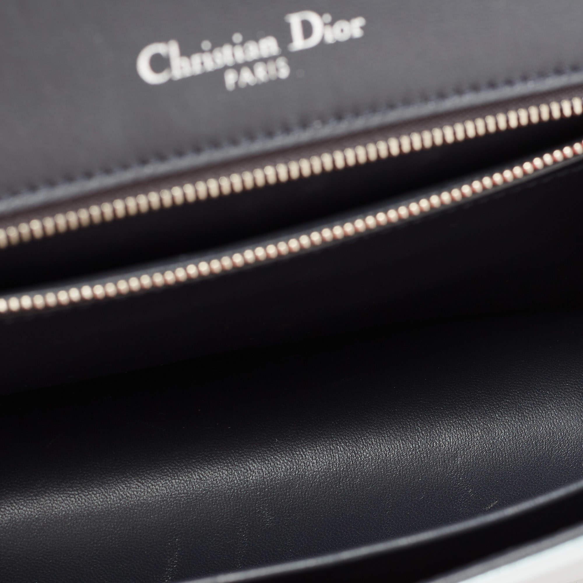 Dior Metallic Blue Micro Cannage Patent Leather Medium Diorama Shoulder Bag 7