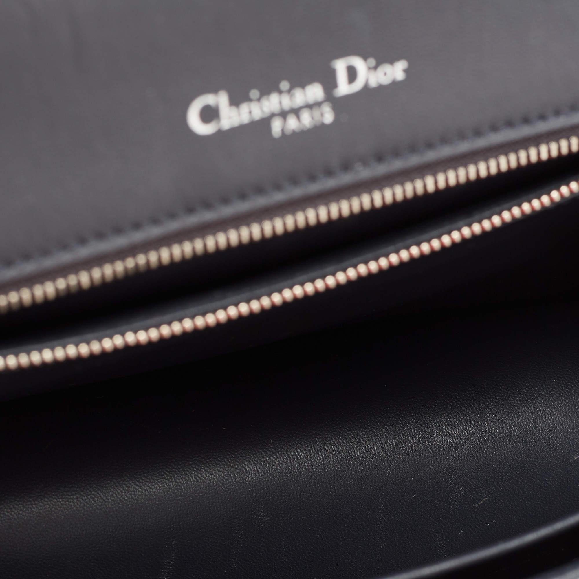 Dior Metallic Blue Micro Cannage Patent Leather Medium Diorama Shoulder Bag 1