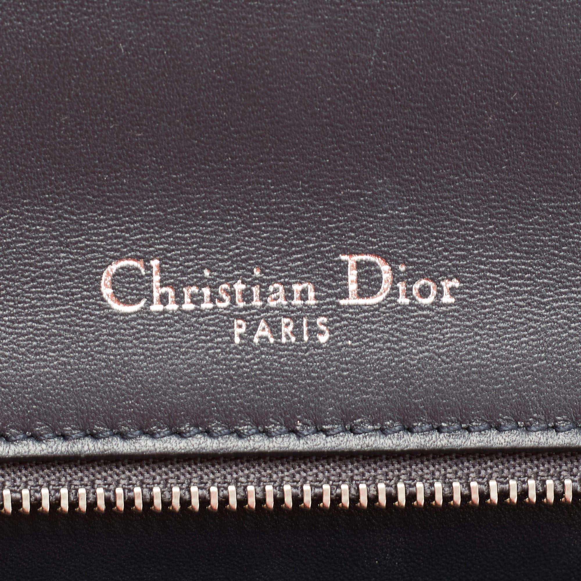 Dior Metallic Blue Micro Cannage Patent Leather Medium Diorama Shoulder Bag 2