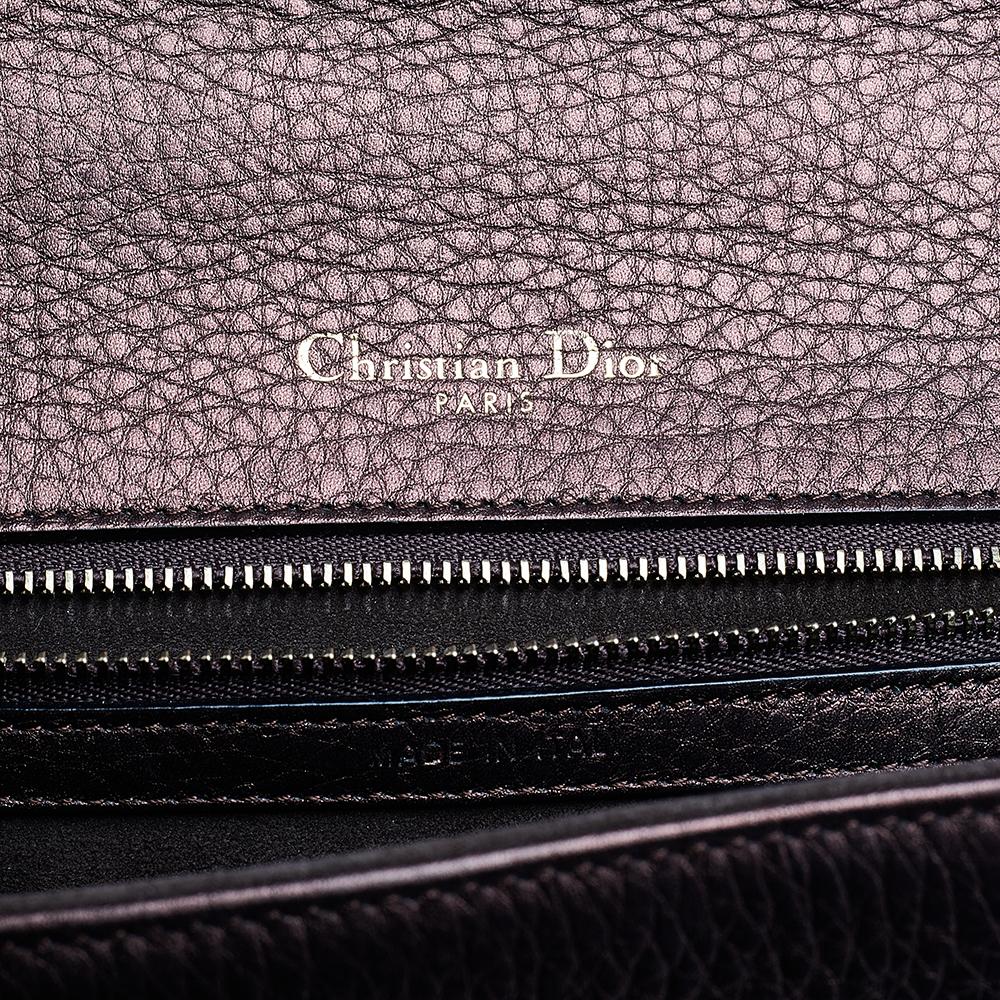 Dior Metallic Bronze Leather Medium Diorama Flap Shoulder Bag 6