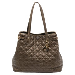 Dior Metallic Brown Cannage Coated Canvas and Leather Panarea Tote
