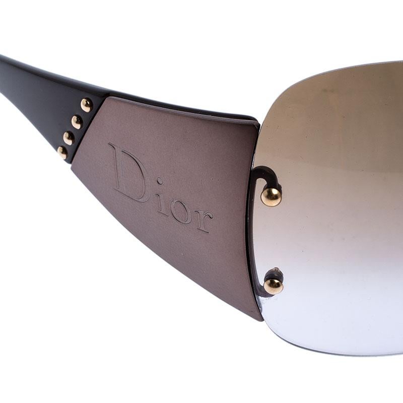 Dior Metallic/Brown Diorito 1Shield Sunglasses In Good Condition In Dubai, Al Qouz 2