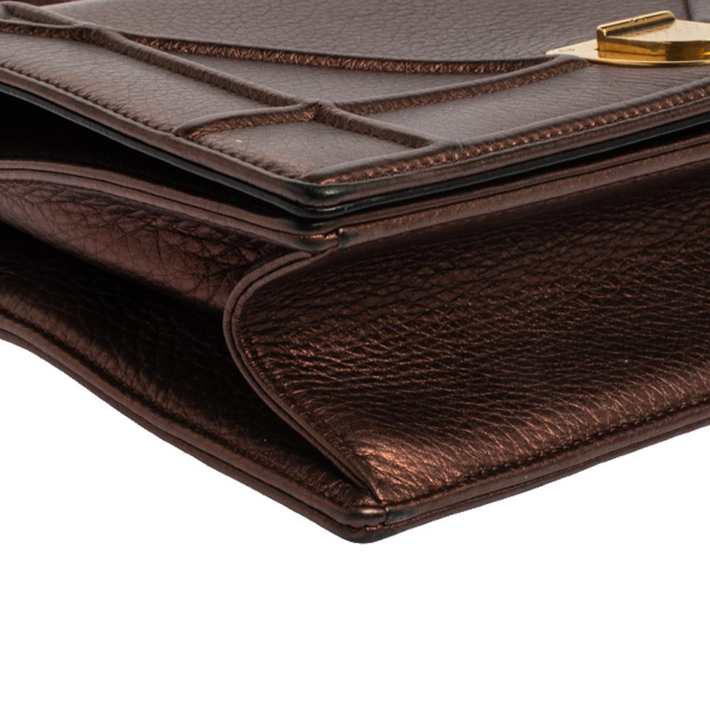 Dior Metallic Brown Leather Medium Diorama Shoulder Bag 3