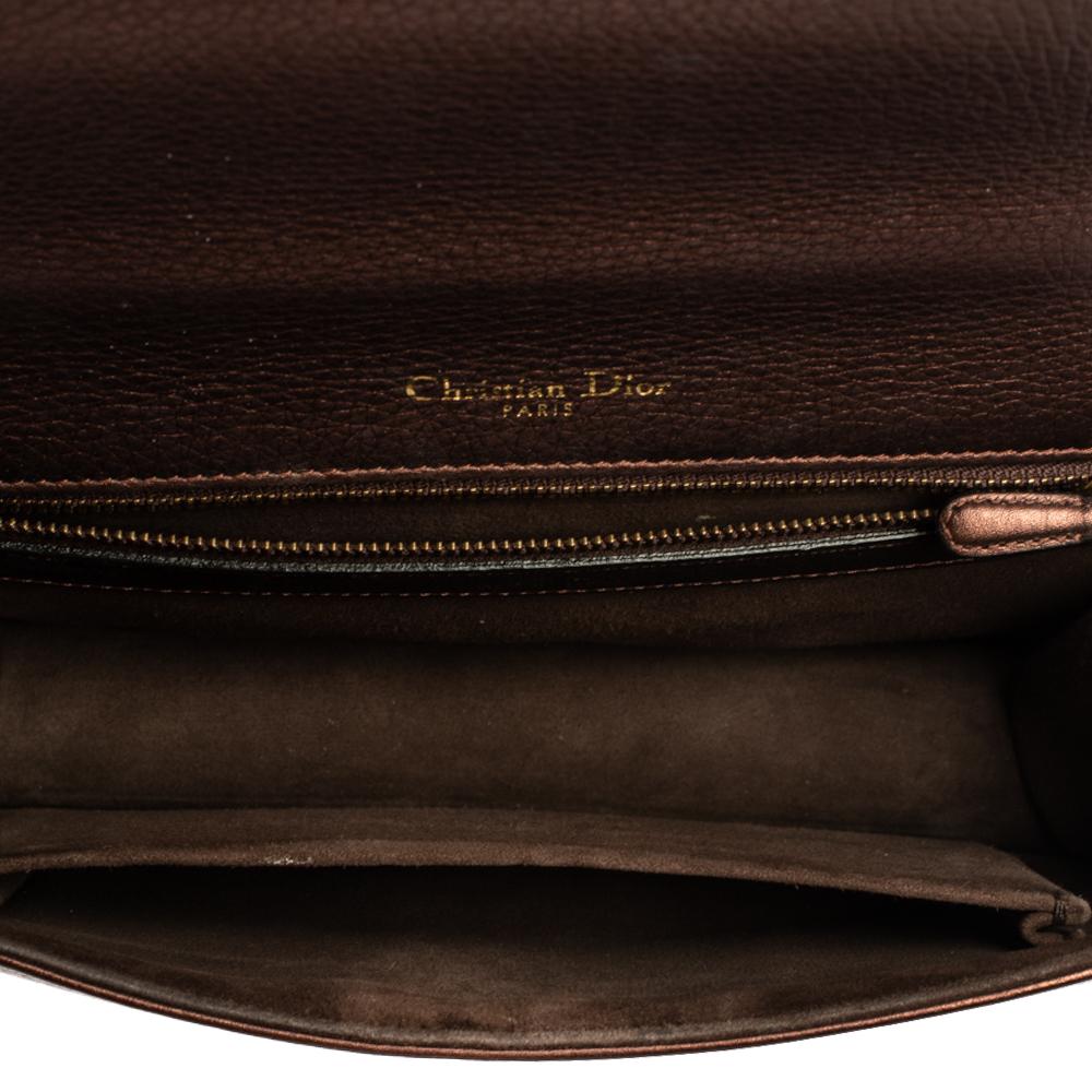 Dior Metallic Brown Leather Medium Diorama Shoulder Bag 1