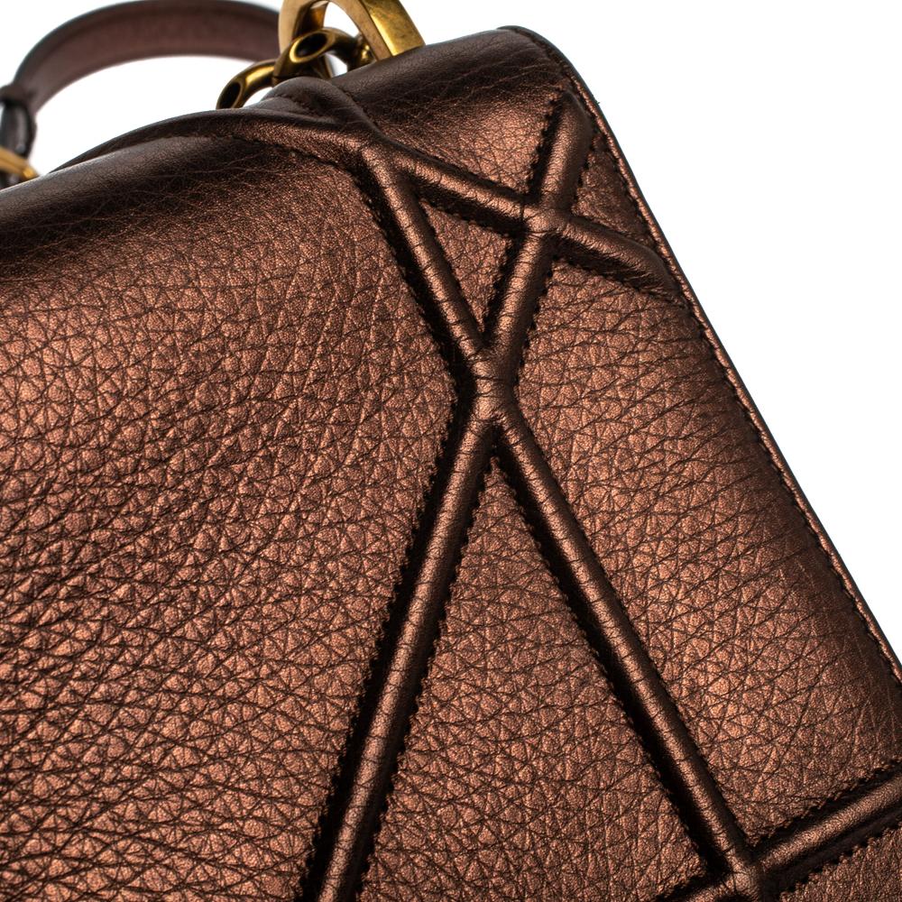 Dior Metallic Brown Leather Medium Diorama Shoulder Bag 2