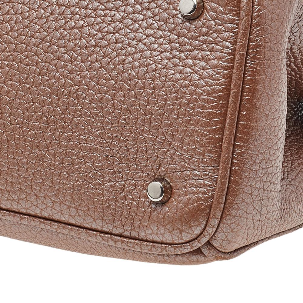 Dior Metallic Brown Leather Mini Diorissimo Tote 6