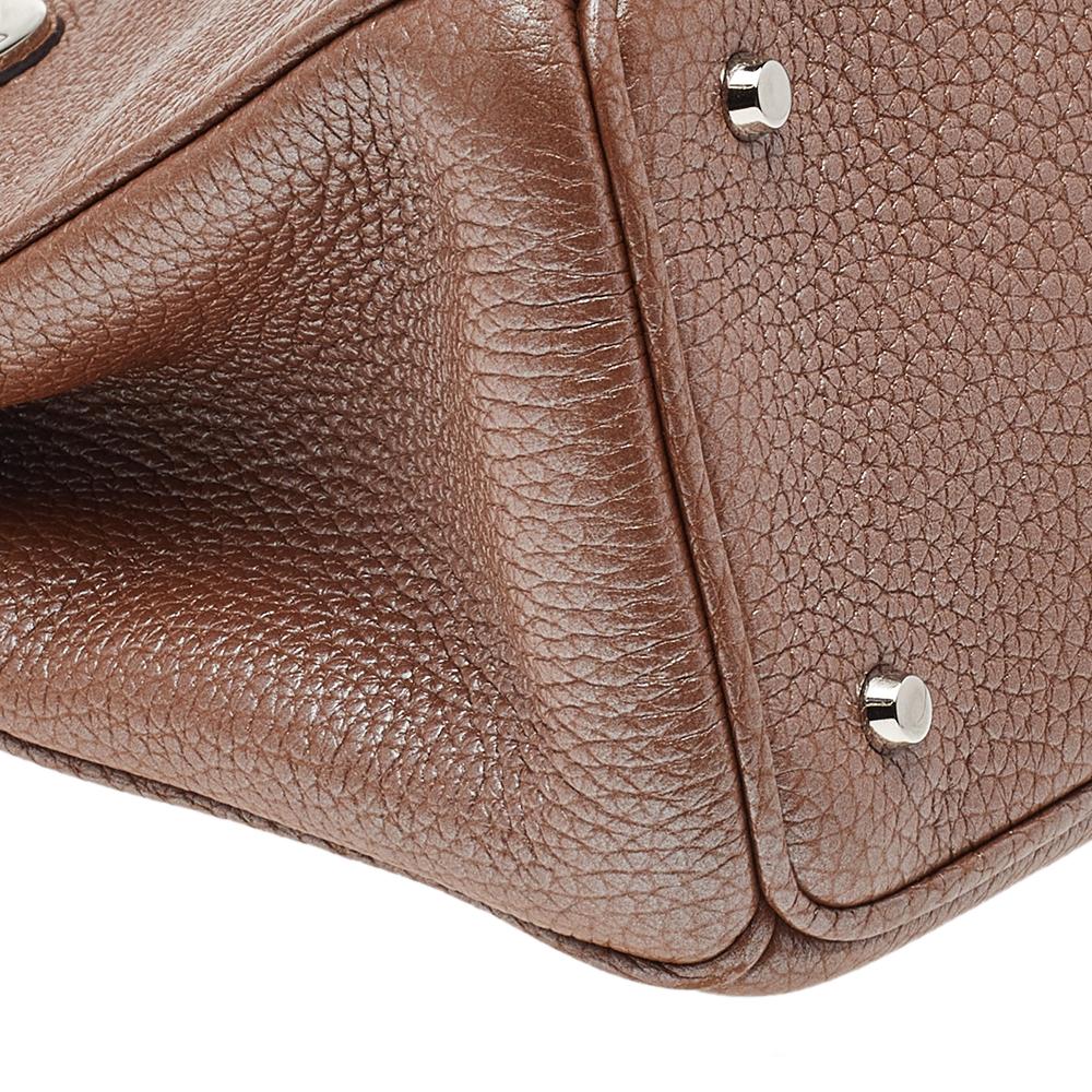 Dior Metallic Brown Leather Mini Diorissimo Tote 5