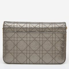 Dior Metallic Cannage Crinkled Leather Miss Dior Pouch Chain Bag