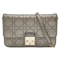 Dior Metallic Cannage Crinkled Leather Miss Dior Pouch Chain Bag