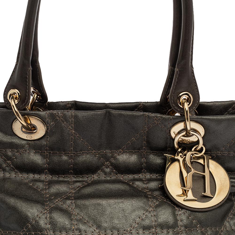 Dior Metallic Cannage Quilted Leather Soft Tote 5