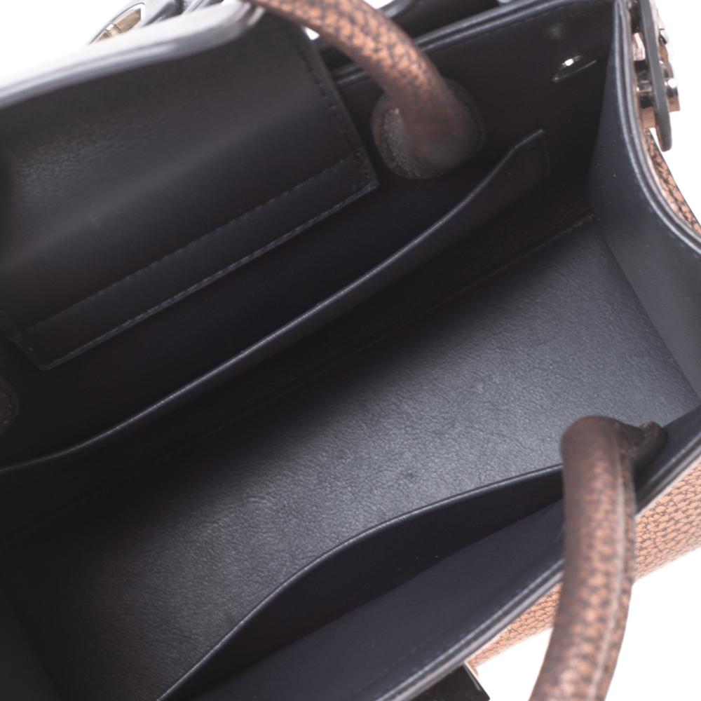 Dior Metallic Copper Pebbled Leather Mini Diorever Top Handle Bag 1