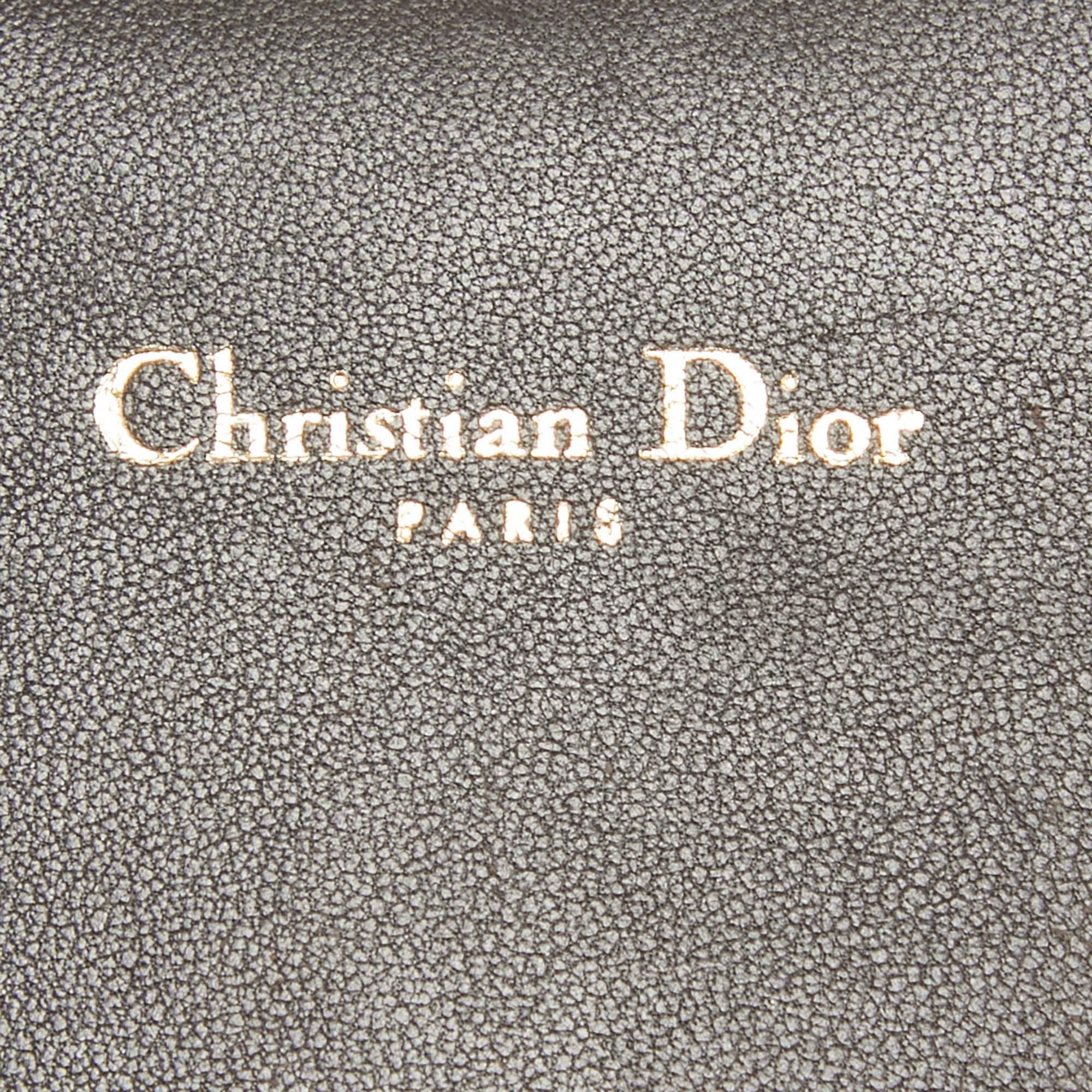 Dior Metallic Crackled Leather Miss Dior Promenade Chain Clutch For Sale 1