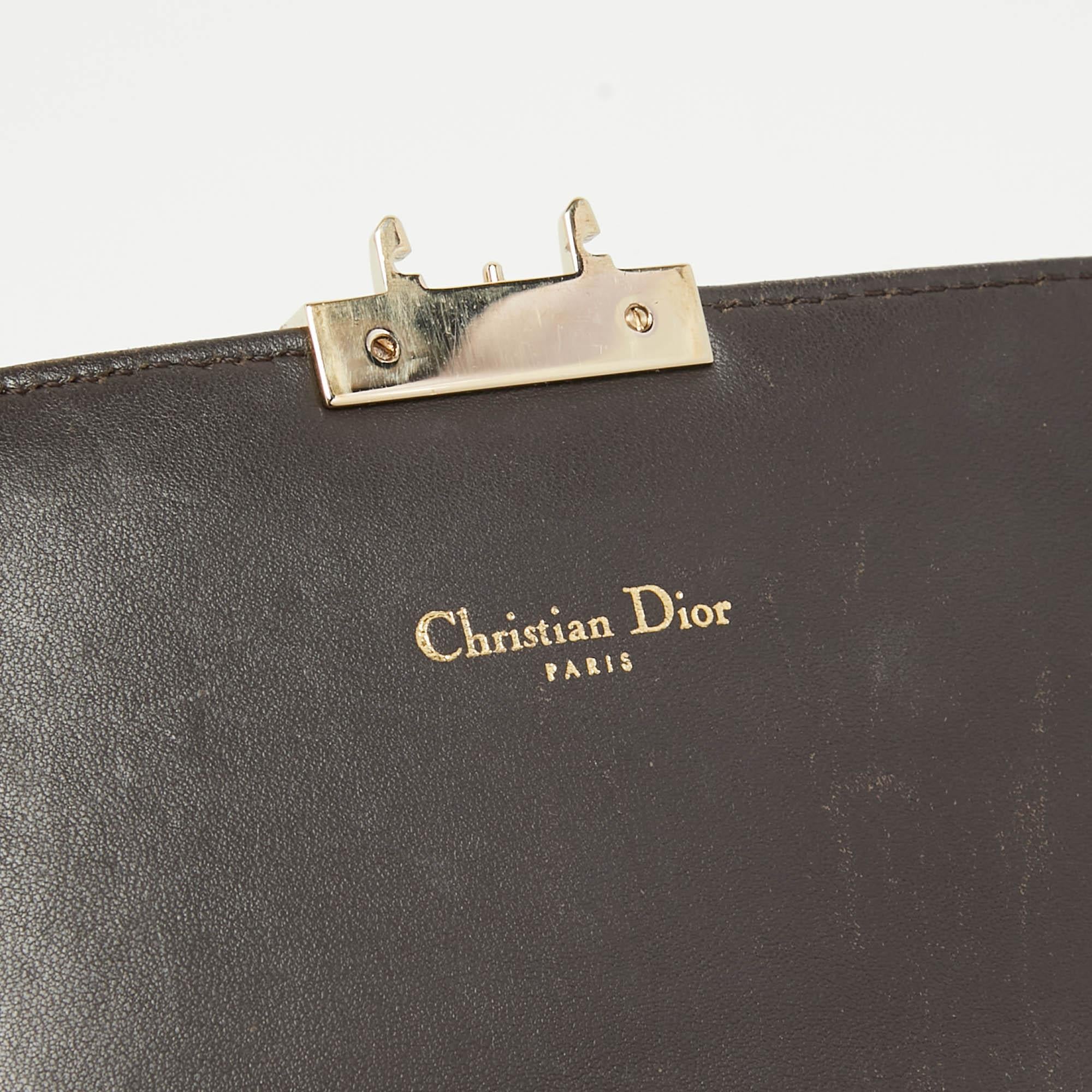 Dior Metallic Crackled Leather Miss Dior Promenade Chain Clutch For Sale 2