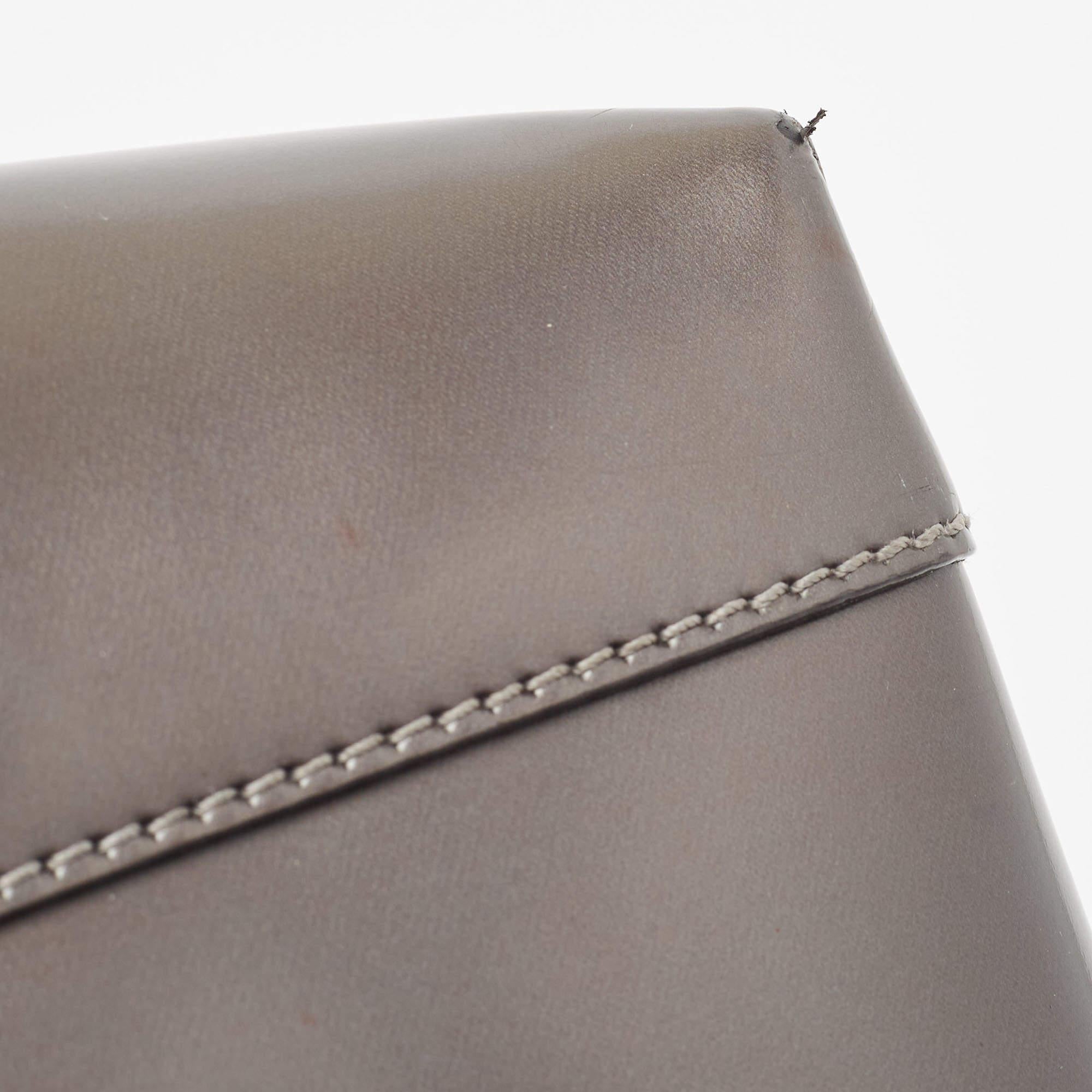 Dior Metallic Dark Grey Leather Malice Tote For Sale 4