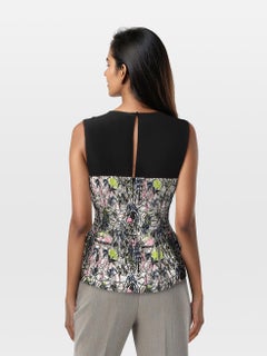 Dior Top Bordado Floral Metalizado Talla M