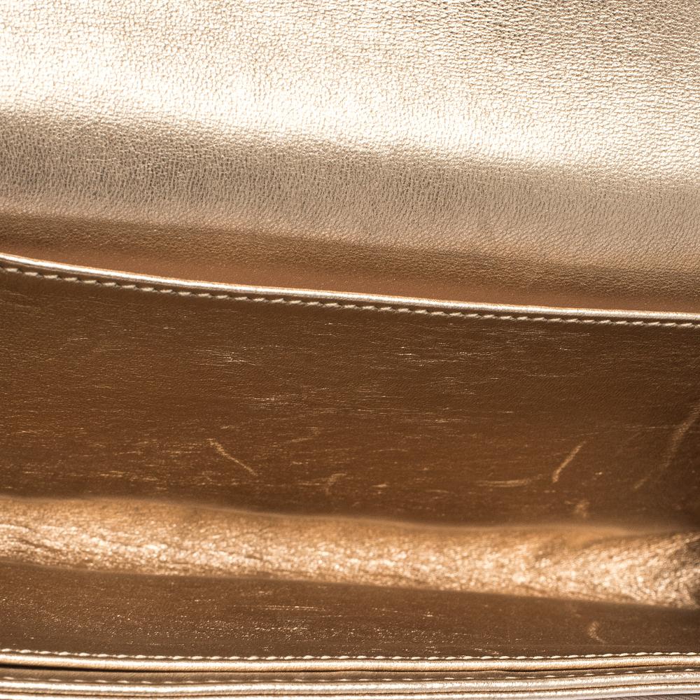 Dior Metallic Gold Cannage Leder Clutch 5