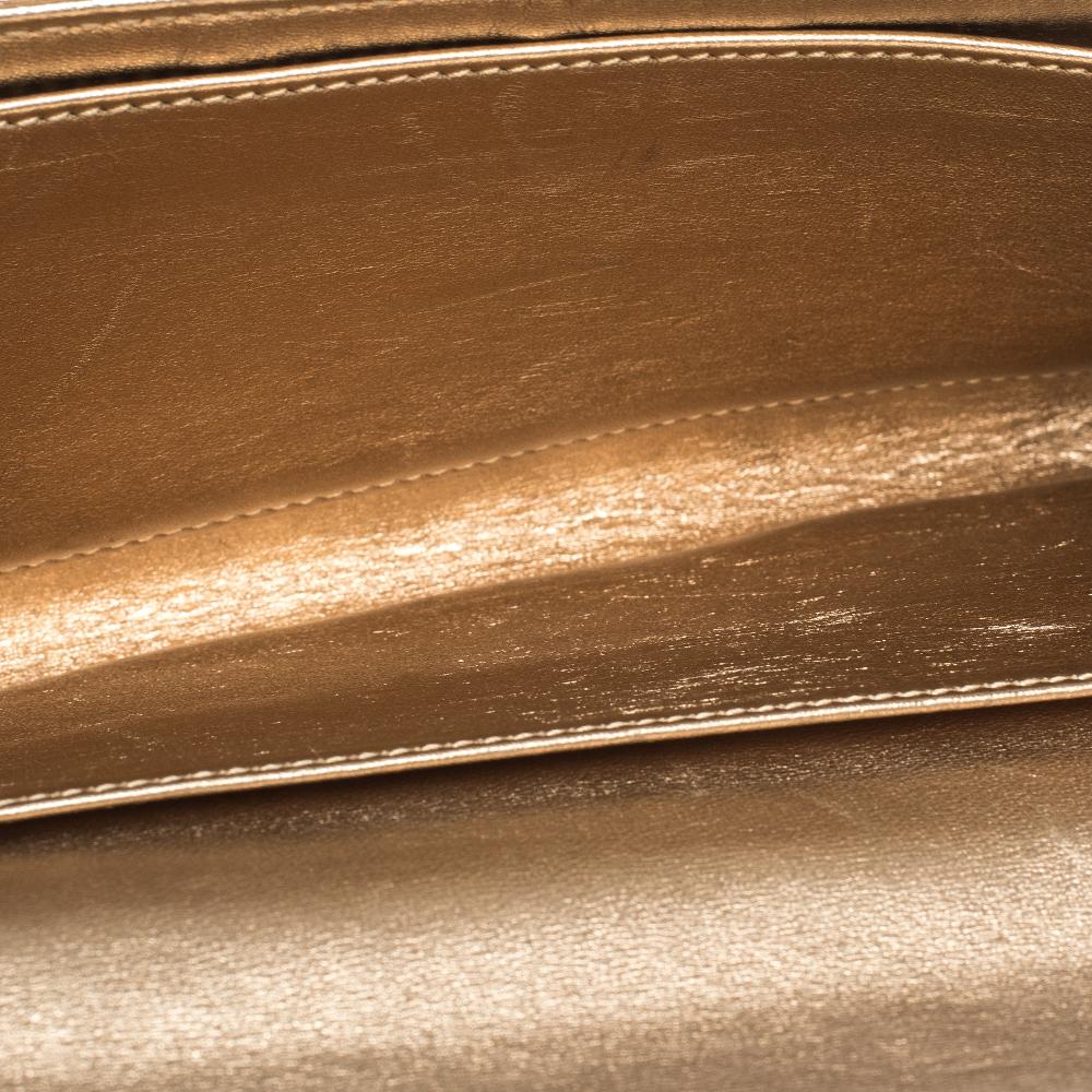 Dior Metallic Gold Cannage Leder Clutch 6