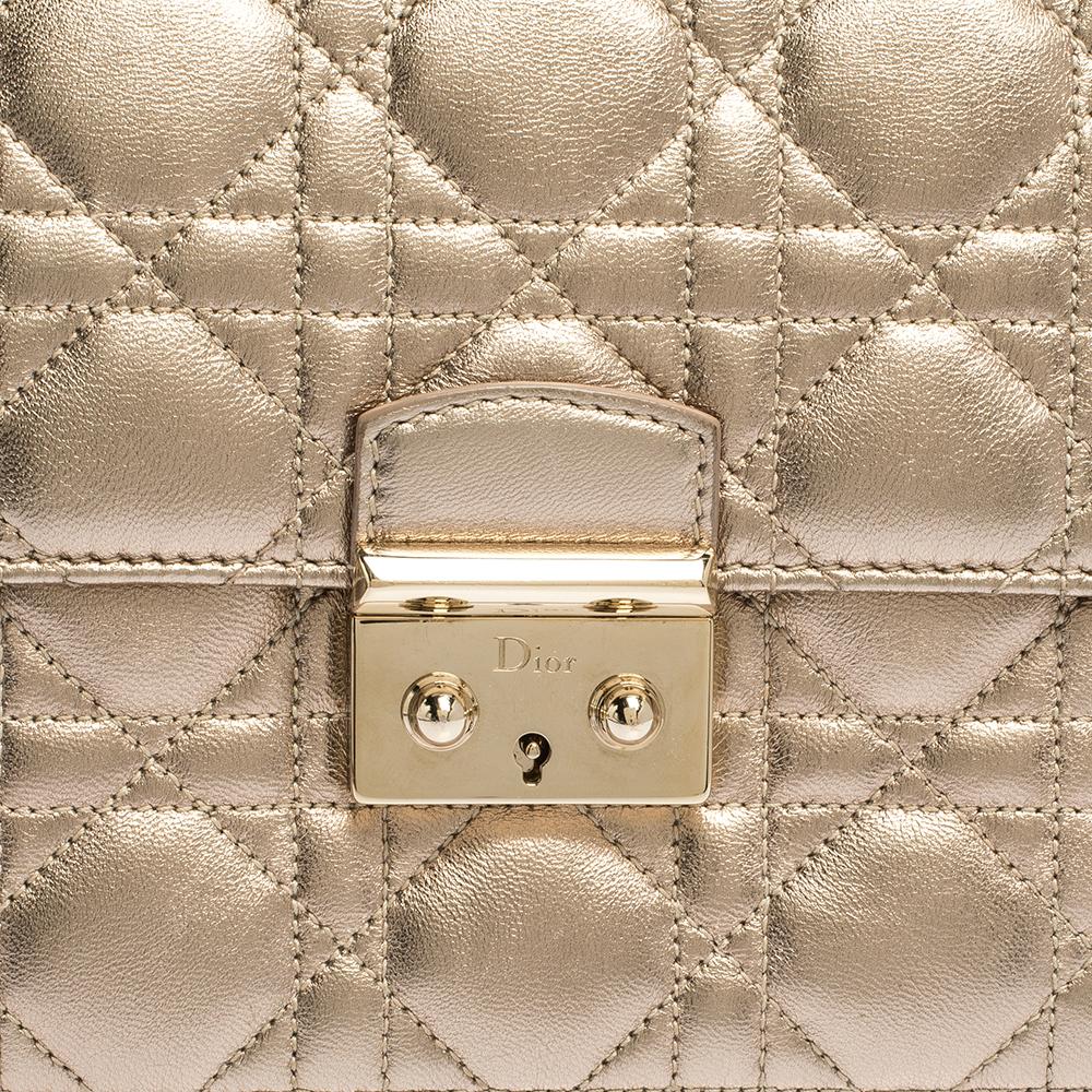 Dior Metallic Gold Cannage Leder Clutch 1
