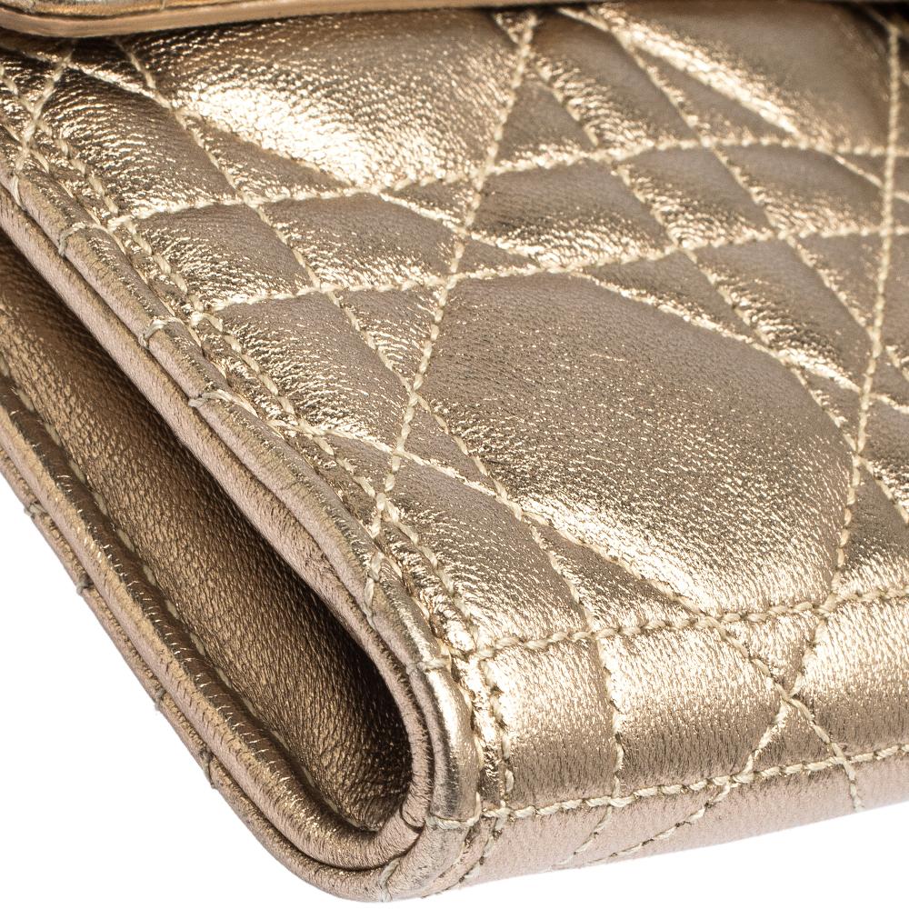 Dior Metallic Gold Cannage Leder Clutch 2