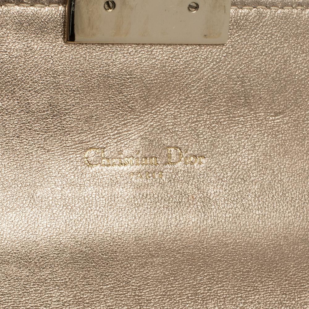 Dior Metallic Gold Cannage Leder Clutch 4