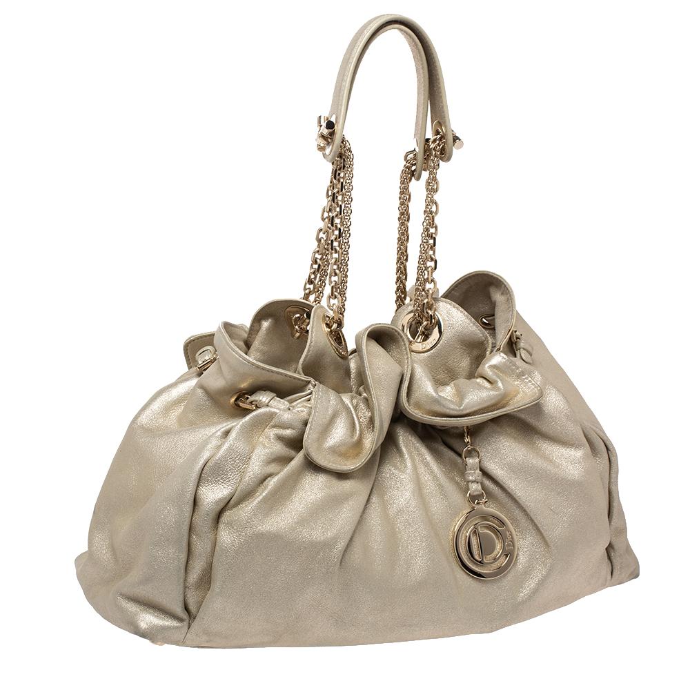 Dior Metallic Gold Leather Le Trente Hobo 6