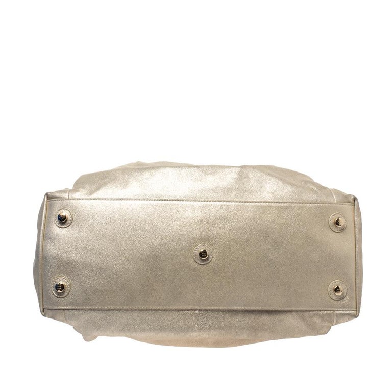 Dior Metallic Gold Leather Le Trente Hobo For Sale at 1stDibs