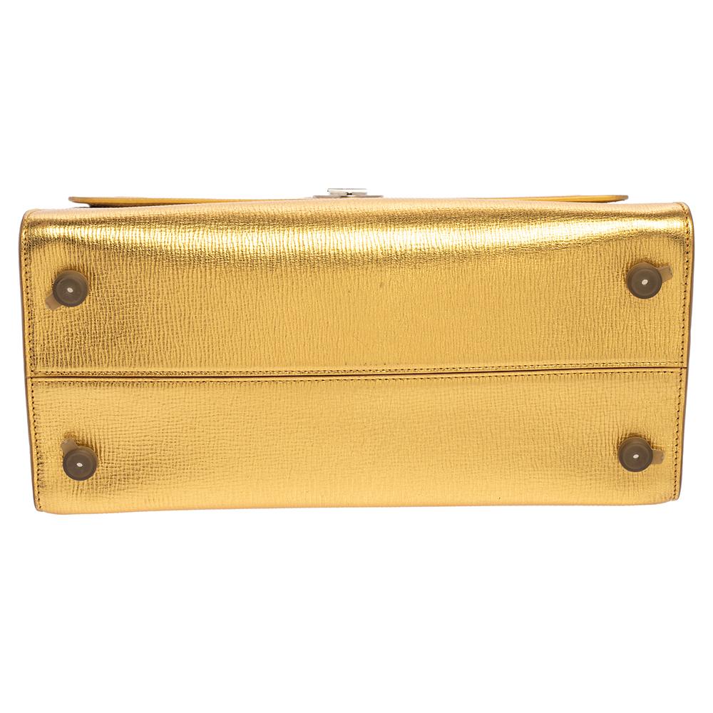 Women's Dior Metallic Gold Leather Medium Diorever Tote