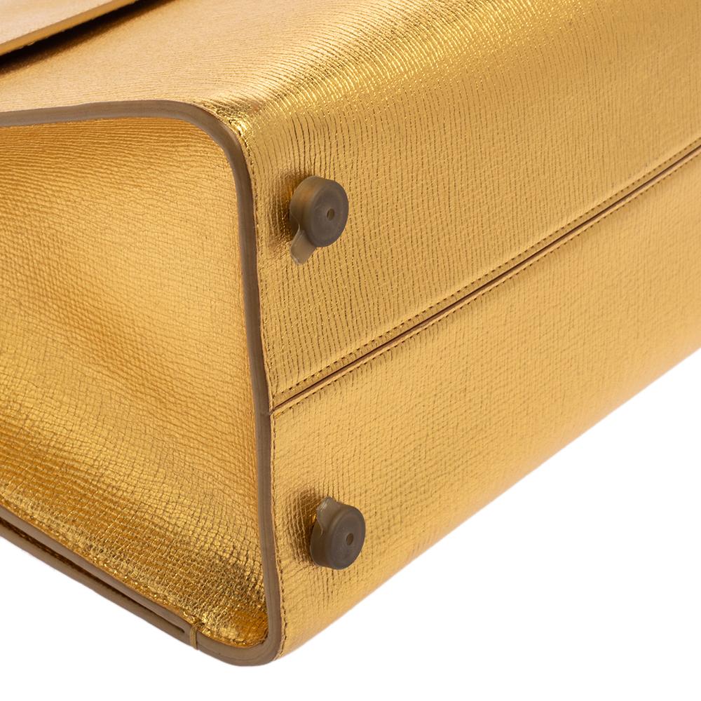 Dior Metallic Gold Leather Medium Diorever Tote 1