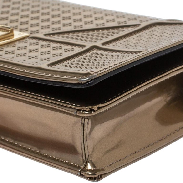 Diorama patent leather mini bag Dior Gold in Patent leather - 36846898
