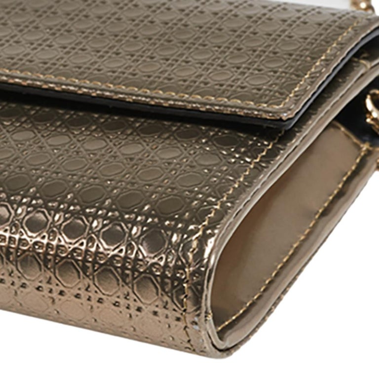 Christian Dior Lady Dior Croisiere Perforated Clutch in Silver