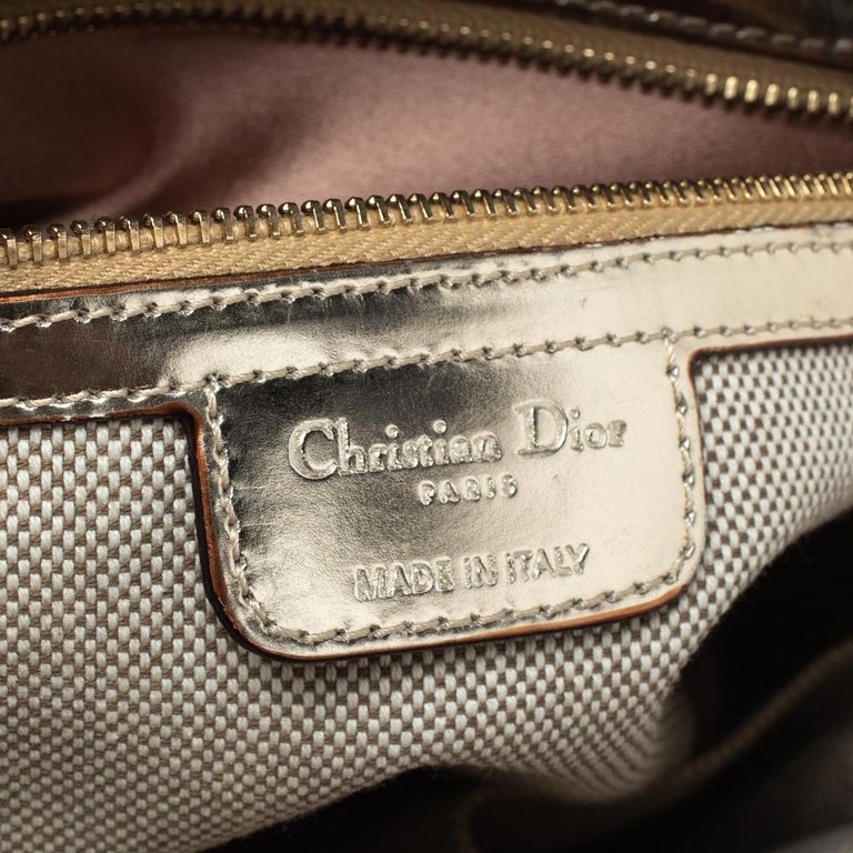 Dior Metallic Gold Oblique Monogram Leather Boston Bag at 1stDibs